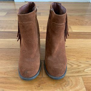 Brown Block Heel Boots